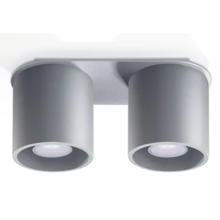 Plafonnier ORBIS 2, aluminium, gris, GU10 - Pas cher