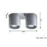 Plafonnier ORBIS 2, aluminium, gris, GU10 - Pas cher
