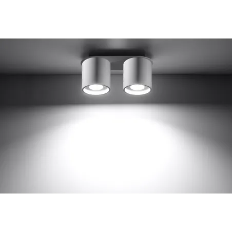 Plafonnier ORBIS 2, aluminium, blanc, GU10 - Pas cher