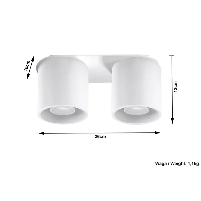 Plafonnier ORBIS 2, aluminium, blanc, GU10 - Pas cher