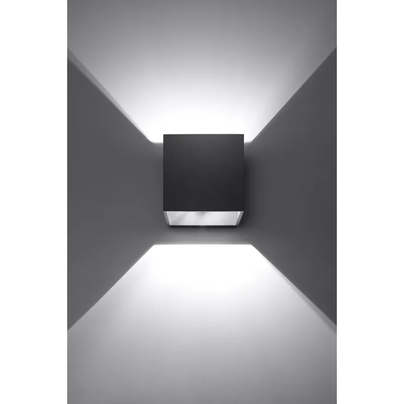 Applique QUAD 1, aluminium, noir - Pas cher