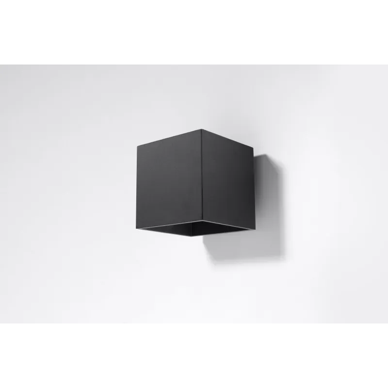 Applique QUAD 1, aluminium, noir - Pas cher