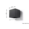 Applique QUAD 1, aluminium, noir - Pas cher