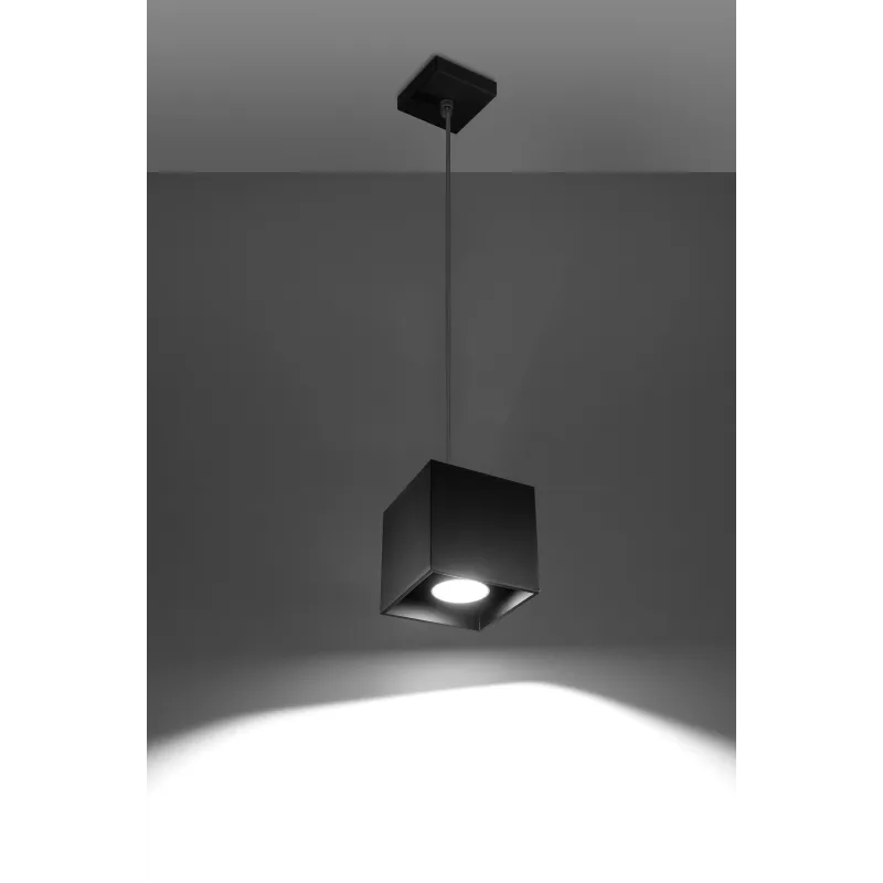 Suspension QUAD 1, aluminium, noir, GU10 - Pas cher