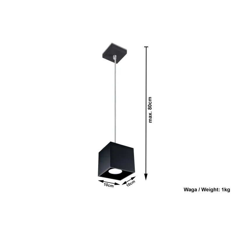 Suspension QUAD 1, aluminium, noir, GU10 - Pas cher