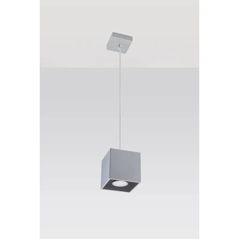 Suspension QUAD 1, aluminium, gris, GU10 - Pas cher