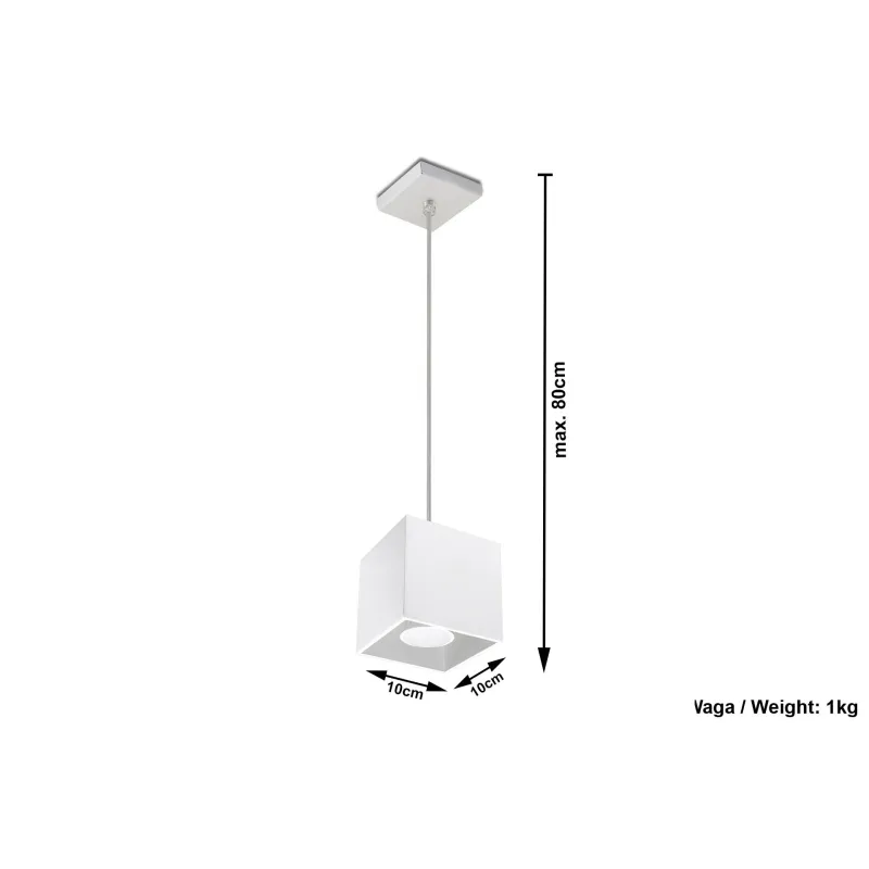 Suspension QUAD 1, aluminium, blanc, GU10 - Pas cher