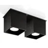 Plafonnier QUAD 2, aluminium, noir, GU10 - Pas cher