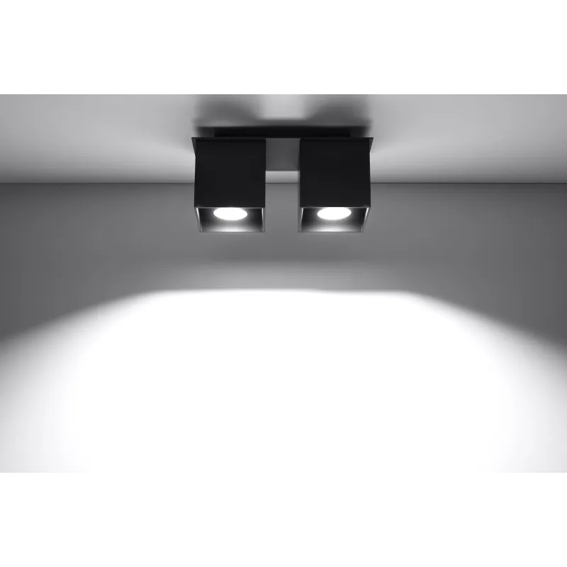 Plafonnier QUAD 2, aluminium, noir, GU10 - Pas cher