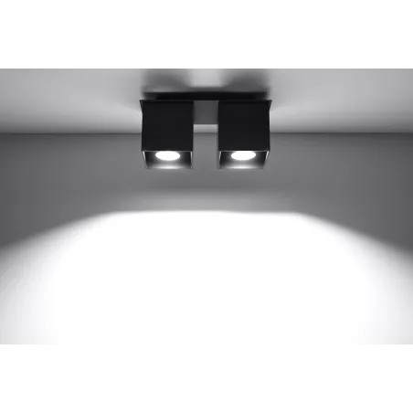 Plafonnier QUAD 2, aluminium, noir, GU10 - Pas cher