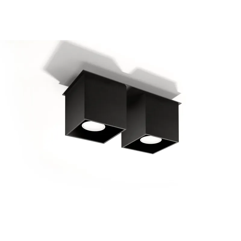 Plafonnier QUAD 2, aluminium, noir, GU10 - Pas cher
