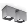 Plafonnier QUAD 2, aluminium, gris, GU10 - Pas cher