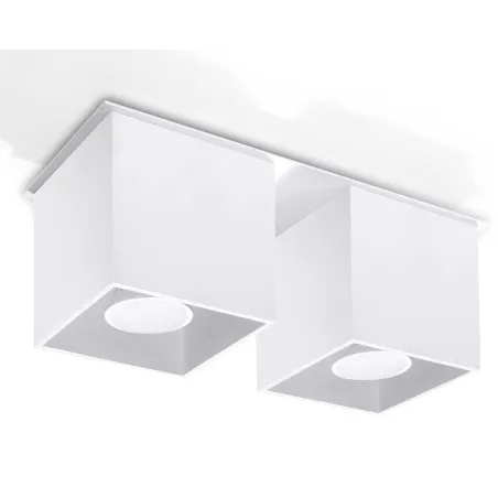 Plafonnier QUAD 2, aluminium, blanc, GU10 - Pas cher