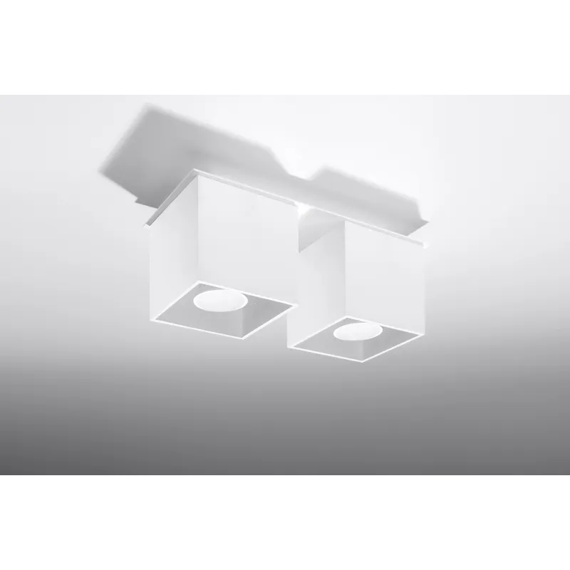 Plafonnier QUAD 2, aluminium, blanc, GU10 - Pas cher