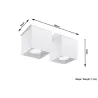 Plafonnier QUAD 2, aluminium, blanc, GU10 - Pas cher