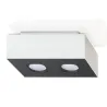 Plafonnier MONO 2, acier, blanc et noir, GU10 - Pas cher