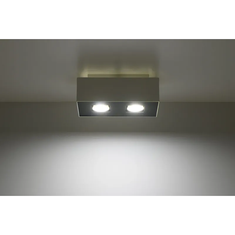 Plafonnier MONO 2, acier, blanc et noir, GU10 - Pas cher