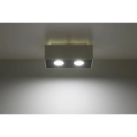 Plafonnier MONO 2, acier, blanc et noir, GU10 - Pas cher