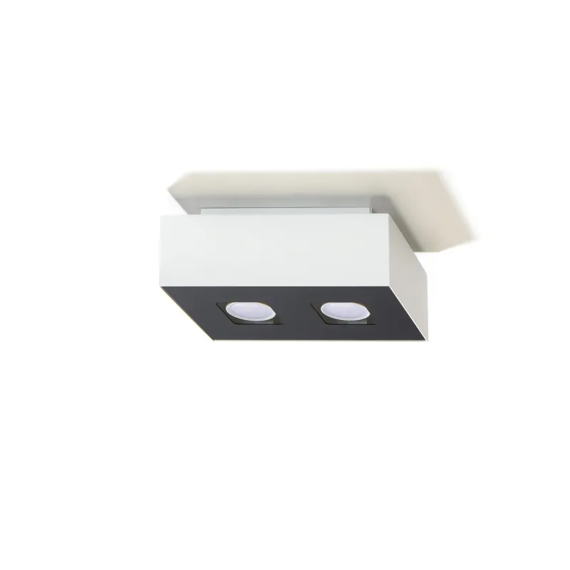 Plafonnier MONO 2, acier, blanc et noir, GU10 - Pas cher