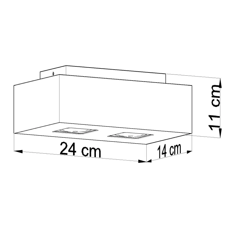 Plafonnier MONO 2, acier, blanc et noir, GU10 - Pas cher