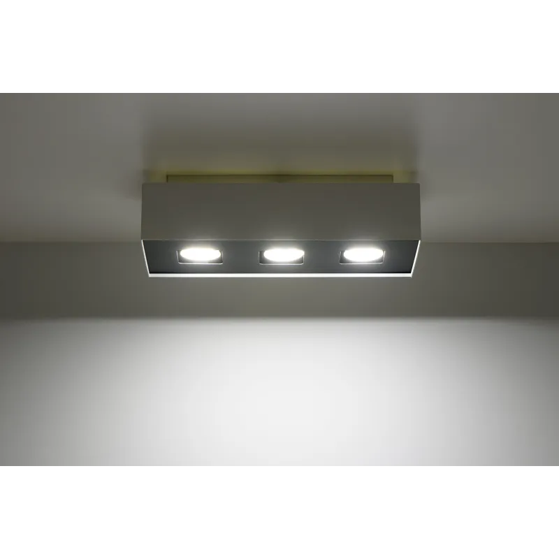 Plafonnier MONO 3, acier, blanc et noir, GU10 - Pas cher
