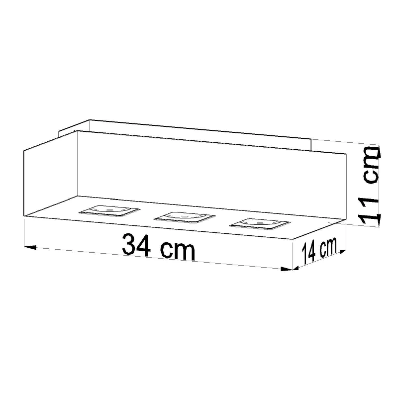Plafonnier MONO 3, acier, blanc et noir, GU10 - Pas cher