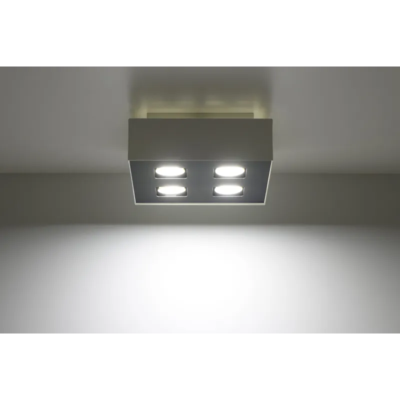 Plafonnier MONO 4, acier, blanc et noir, GU10 - Pas cher