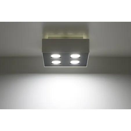 Plafonnier MONO 4, acier, blanc et noir, GU10 - Pas cher