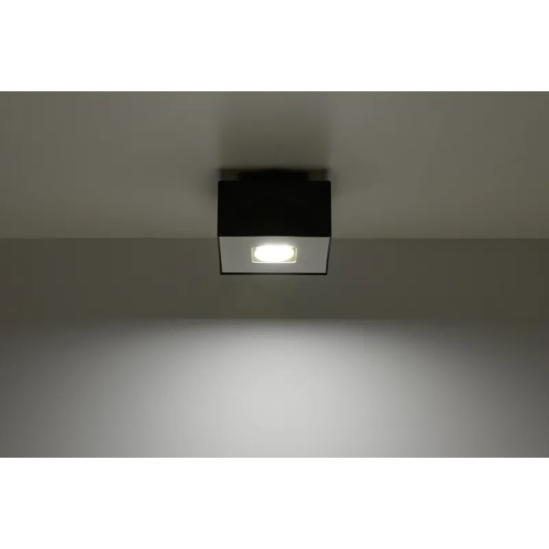 Plafonnier MONO 1, acier, noir et blanc, GU10 - Pas cher