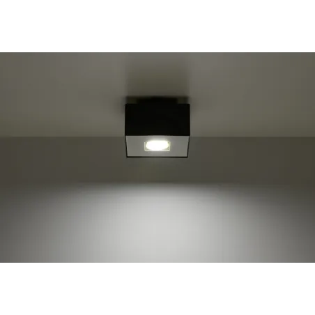 Plafonnier MONO 1, acier, noir et blanc, GU10 - Pas cher