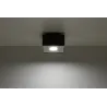Plafonnier MONO 1, acier, noir et blanc, GU10 - Pas cher