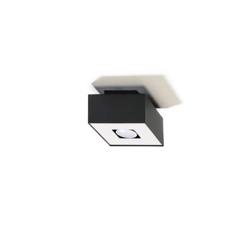 Plafonnier MONO 1, acier, noir et blanc, GU10 - Pas cher