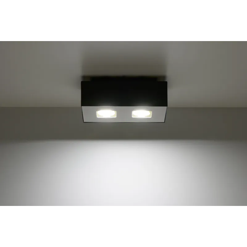 Plafonnier MONO 2, acier, noir et blanc, GU10 - Pas cher