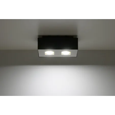 Plafonnier MONO 2, acier, noir et blanc, GU10 - Pas cher