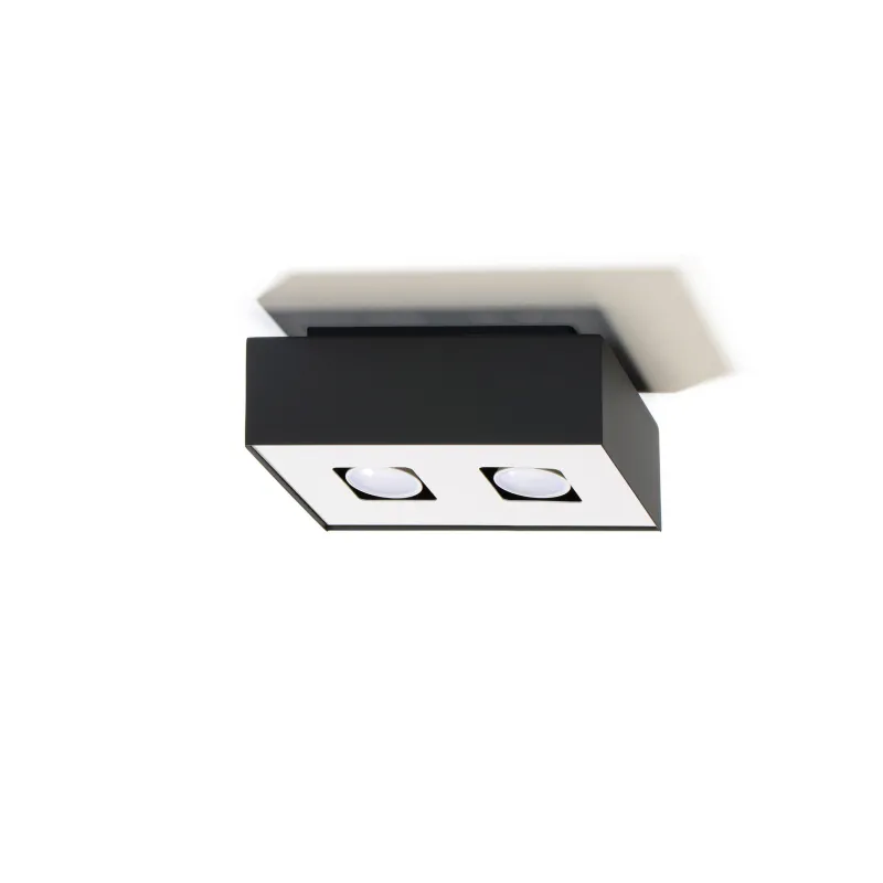 Plafonnier MONO 2, acier, noir et blanc, GU10 - Pas cher