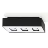 Plafonnier MONO 3, acier, noir et blanc, GU10 - Pas cher