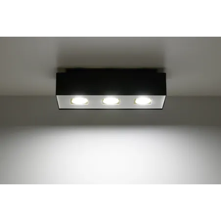 Plafonnier MONO 3, acier, noir et blanc, GU10 - Pas cher