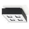 Plafonnier MONO 4, acier, noir et blanc, GU10 - Pas cher
