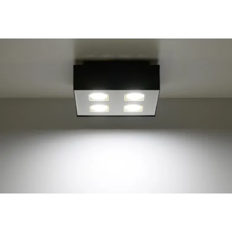 Plafonnier MONO 4, acier, noir et blanc, GU10 - Pas cher