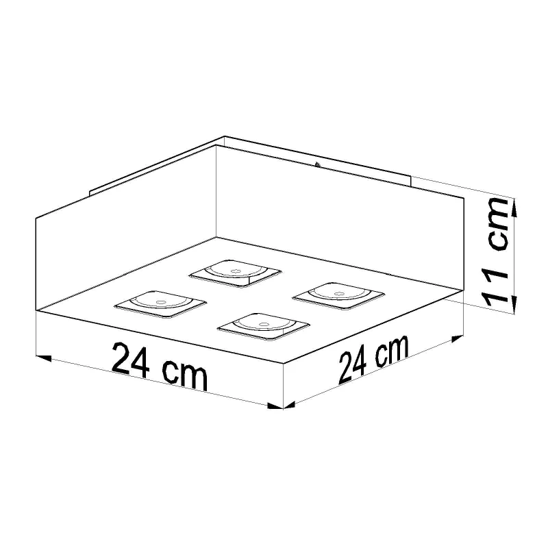 Plafonnier MONO 4, acier, noir et blanc, GU10 - Pas cher