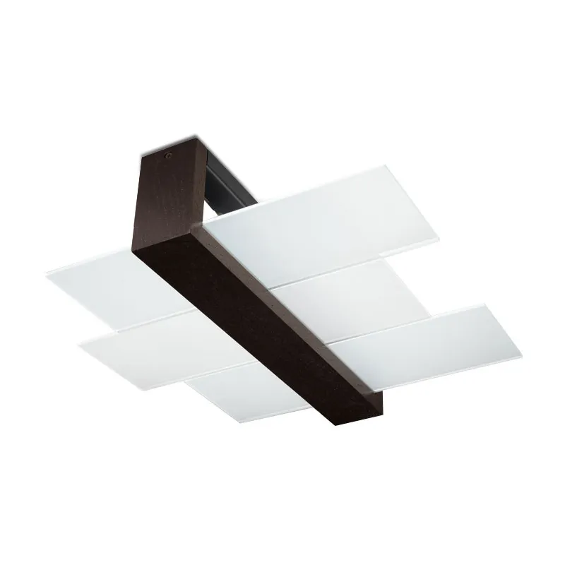Plafonnier FENIKS 2, bois/verre, wenge, E27 - Pas cher
