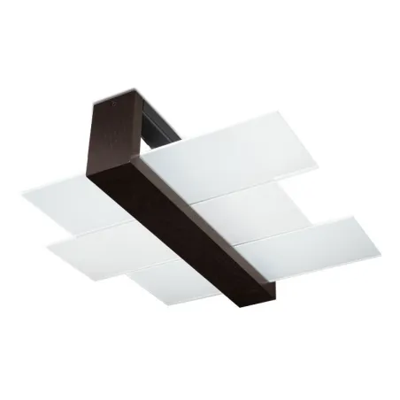 Plafonnier FENIKS 2, bois/verre, wenge, E27 - Pas cher