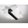 Plafonnier FENIKS 2, bois/verre, wenge, E27 - Pas cher