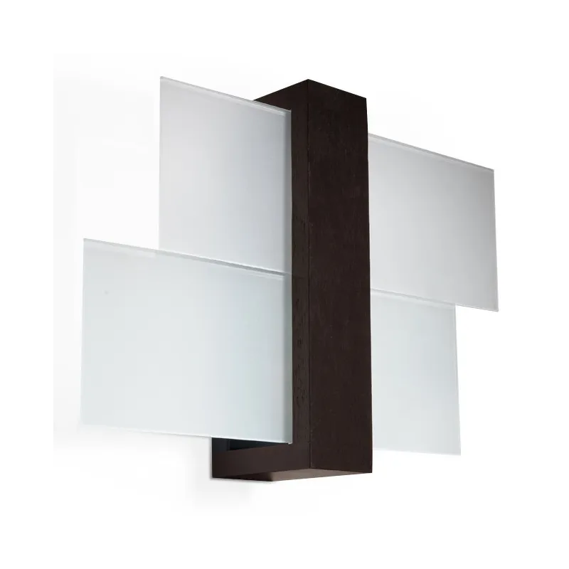 Applique FENIKS 1, bois/verre, wenge, E27 - Pas cher