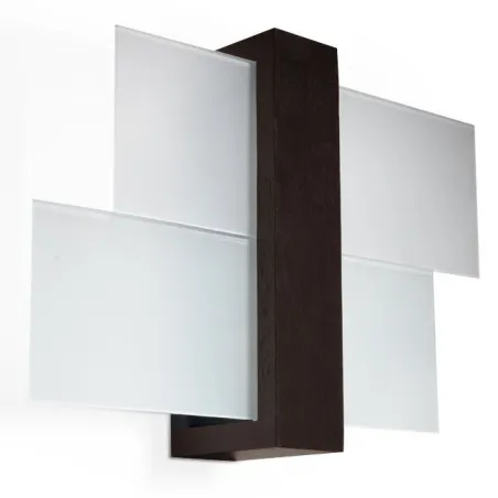Applique FENIKS 1, bois/verre, wenge, E27 - Pas cher