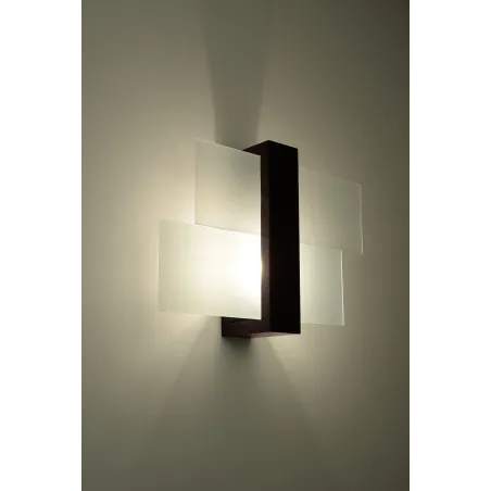 Applique FENIKS 1, bois/verre, wenge, E27 - Pas cher