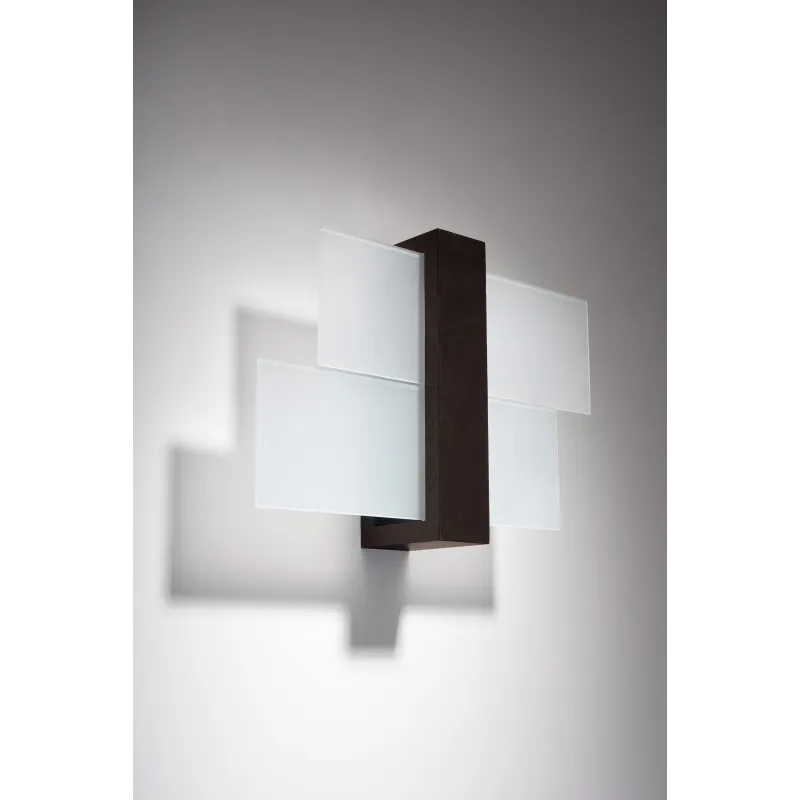 Applique FENIKS 1, bois/verre, wenge, E27 - Pas cher