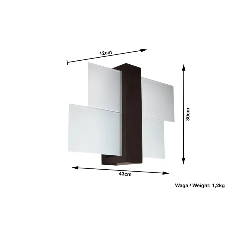 Applique FENIKS 1, bois/verre, wenge, E27 - Pas cher