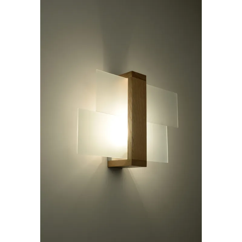 Applique FENIKS 1 bois naturel, E27 - Pas cher