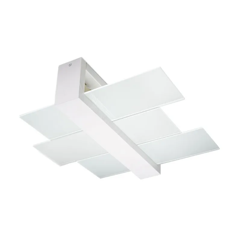 Plafonnier FENIKS 2, bois/verre, blanc, E27 - Pas cher